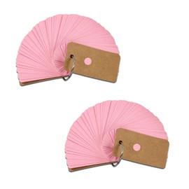 WUMUZAI 100 Pieces 4 x 7 cm Small Blank Double Sided Unlined Coloured Index Cards Note Cards for Study Business Pink