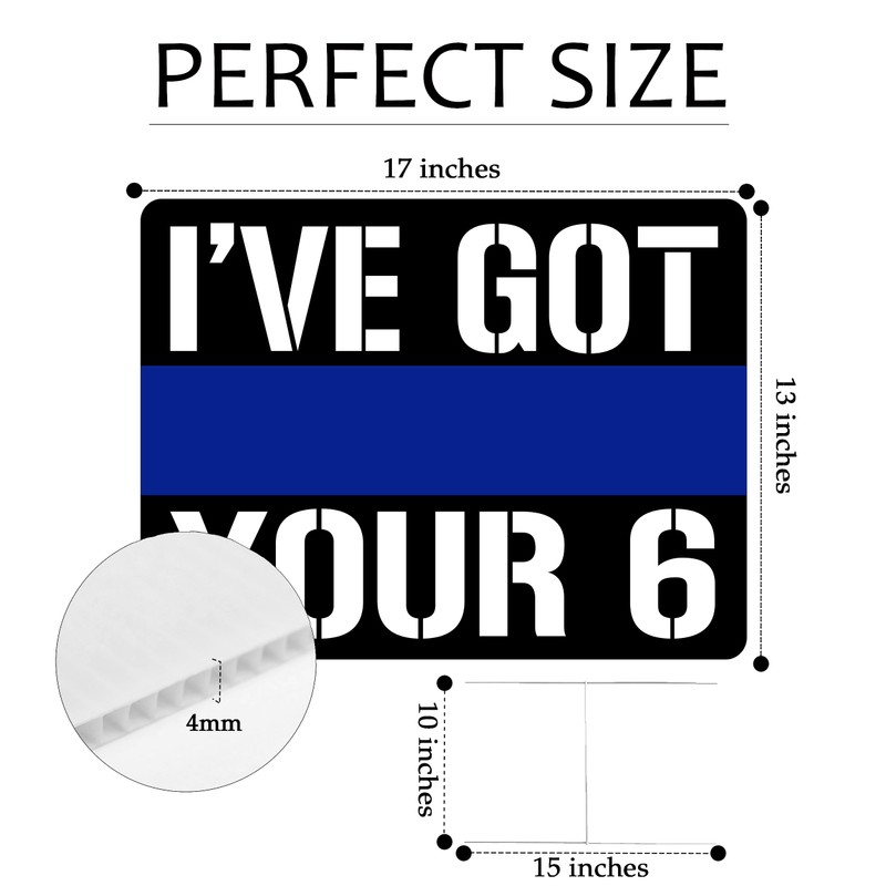 I've Got Your 6 Thin Blue Line Police Officer Yard