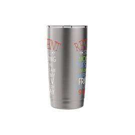 Camping Life Retirement Schedule Van RV Camper Fan Motorhome Stainless Steel Insulated Tumbler