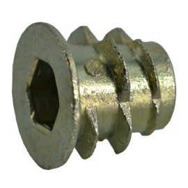 Unbranded 5mm-0.8 x 10mm Die Cast Zinc Coarse Thread Soft Wood Inserts (12 pcs.)