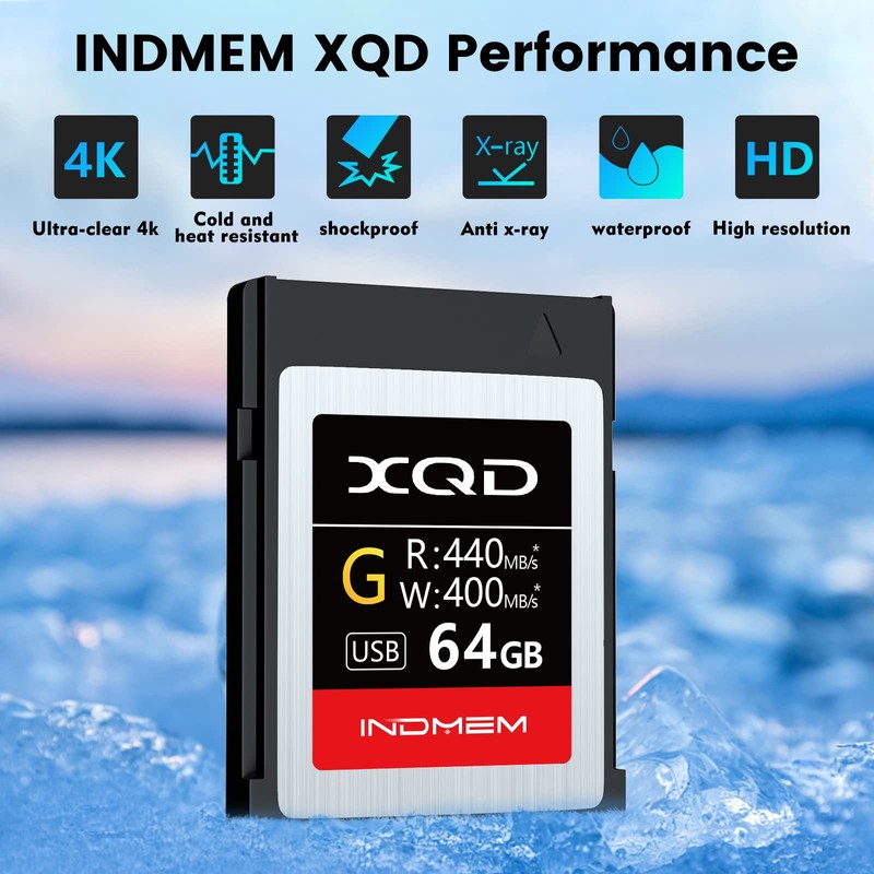 INDMEM 64GB XQD Memory Card Premium High Speed G Series