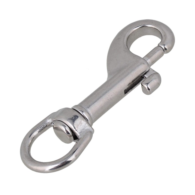 BQLZR 70mm Silver 304 Stainless Steel Swivel-Eye Bolt Snap Hook