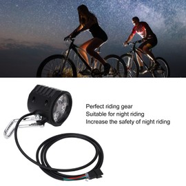 SPYMINNPOO Luz de Scooter Eléctrica de 10 Pulgadas, Faro de Bocina de Bicicleta Eléctrica 2 en 1 Universal de 12?72 V para Accesorios de Ciclismo