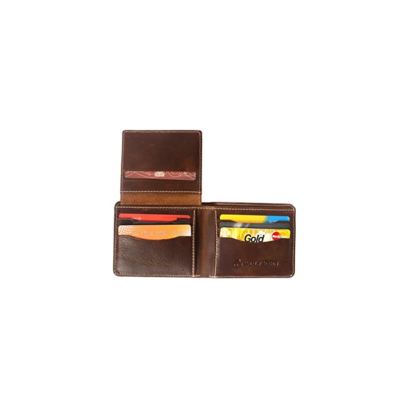 Wolfsohn Men's Leather Wallet, 12 Compartments, Hilfiger Wallet, Portrait Format,