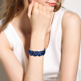 EVER FAITH Women's Bracelet Wedding Party Jewellery Austrian Crystal 2 Layer Bracelet for Bride Clear Silver Tone, Crystal