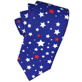 FUNCOOLCY Stars Usa Flag Tie For Men - Novelty Fashion Fun Full Print Skinny Necktie