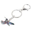 LONYOO Zinc Alloy Enamel Flying Hummingbird Keychain Rhinestones Bird Jewellery