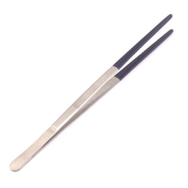DDP NEW TWEEZERS RUBBER PVC COATED TIPS 10" STAINLESS STEEL FORCEPS STEAM ULTRASONIC CLEANING