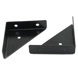 Zreneyfex 6Pcs Corner Brackets with Bolts,Cold Rolled Steel Bracket Connection Table Bed Edge Support, Heavy Duty Triangular Bracket Fastener, (Black) (6)