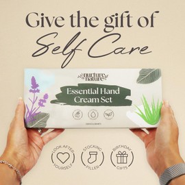 Nurture by Nature Botanicals- Loción para manos para mujeres: enriquecida con manteca de karité, glicerina y extractos naturales. Nuestro set de cremas para manos no grasosas está formulado pensando e