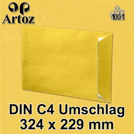 ARTOZ 10x DIN C4 Envelopes with Peel and Seal - 229 x 324 mm - Sunny Yellow (Yellow) Envelopes Without Window - Series 1001