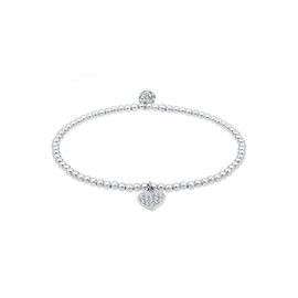 Elli Women's Bracelet Heart Pendant Engagement with Crystals, Plastic Crystal, Cubic Zirconia Crystal