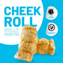 Sitka Farms Bully Dusted Beef Cheek Rolls 5-6" - 4 Count - Extra Thick Dog Chew Bones No Rawhide - Long Lasting Dog Toy - Healthy Teeth and Gums for Small Medium and Large Dogs