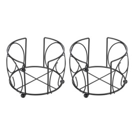 sourcing map 2Pcs Vintage Coaster Holder Black Metal Coaster Holders for 4.3 Inch Round Coasters, Hold 8 Coasters.