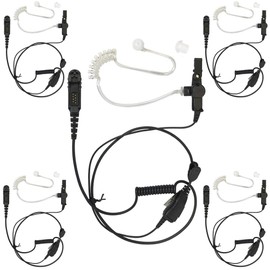 ProMaxPower 2-Way Radio Earpiece FBI Style Inline for Motorola XPR3000 MTP3100 DEP570 DP2400 (5-Pack)