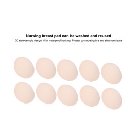 10pcs Washable Reusable Breast Pads, Soft Cotton Nursing Pad with High Absorbency, Leak Prevention for Maternity