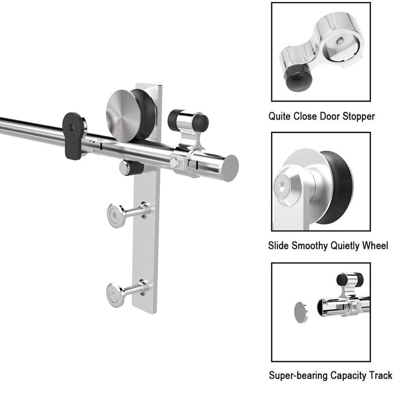 TSMST 7FT Sliding Barn Door Hardware Kit, Stainless Steel Heavy