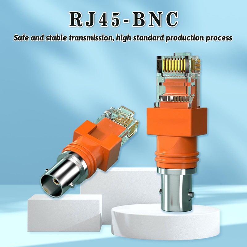 Elecbee BNC Female to RJ45 Male Adapter 180 Degree 50
