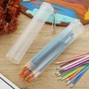Sknrlko 4 Piece Extendable Plastic Paint Brush Case Clear Long