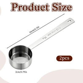 2 PCS 2 Tablespoon Coffee Scoop, Stainless Steel Long Handle Measuring Spoon for Ground Coffee 2. Tbsp Scoop Measuring Scoops Cafe Bean Soop for Grinding Coffees Powder (30ml, 1/8cup)