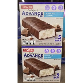 Elevation Endulgent Advance Bar Chocolate Coconut 7oz 200g (Two Boxes)