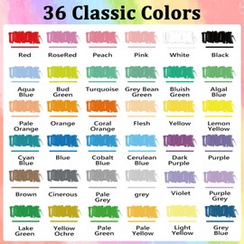 HXXN Acrylic Paint Pens Markers, Premium Permanent Fabric Paint Markers with Organization Pen Box for Wood, Canvas, Stone, Rock Painting, Glass, Ceramic Surfaces (36 Colors)