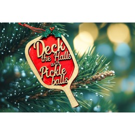 Unbranded Pickleball Christmas Ornament ~ Pickle Ball Gift with Bag & Tag ~ Free Shipping