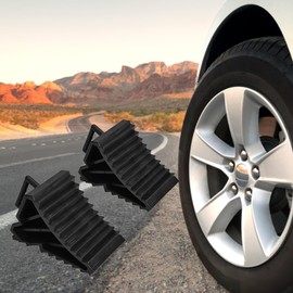 2Pcs Tire Stopper Blocks with Handle, Wheel Chock Universal Car Anti Slip Block Tyre Slip Stopper Support Pad