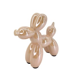Figura Decorativa de Perro Globo, De Ceramica, Decoración Del Hogar, 11*11*5cm, Estatua de Perro con Globo Galvanizado, Brillante, Escultura Artística, Decoración Moderna (1, Rosa)