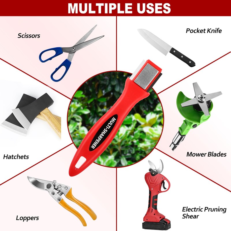 SUCA Blade Sharpener for Garden Tools, 4 in 1 Tool