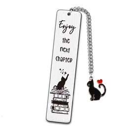 Funny Gifts Metal Stainless Steel Bookmarks for Women Men Book Lover, Bookmarks for Book Lovers Writers Avid Readers Funny Reading Coworker Reader Birthday Funny Easter Gifts (Cat on The Book)
