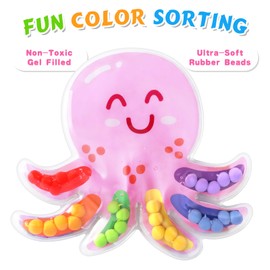 hopihy Colour Sorting Sensory Toy Fidget Toy for Sorting Colours, Seahorse Shape, Anti-Stress Toy, Montessori Toy, Baby Sorting Game for Counting, Sorting, Colours, Learning