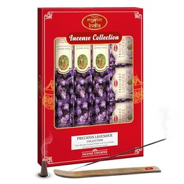 Mystic India - Hem Incense Precious Lavender 4 Tube Hexa & 3 Box Cones with Free Incense Holder & Cone Holders.