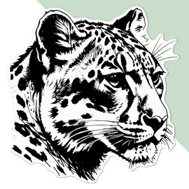 Large 210mm 'Snow Leopard' Permanent Sticker Decal for Cars/Windows/Bins/Walls etc (DW00111582)