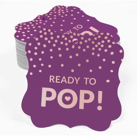 Inkdotpot Ready To Pop Baby Shower Bottle Tag Real Rose Gold Foil Favor Bracket Shape Hang Tags Pack Of 100