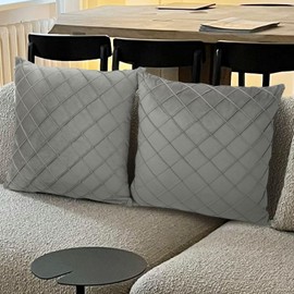 Betadistor Throw Pillow Case Cushion Covers Modern Decorative Square Cushions for Sofa Pillowcases for Couch Livingroom Sofa Bed with Invisible Zipper 45x45cm 2 Packs, Grey, 522-0474