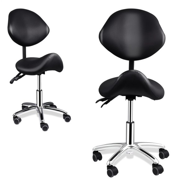 PROV Ergonomic Saddle Stool Hydraulic Swivel Rolling Saddle Chair W/