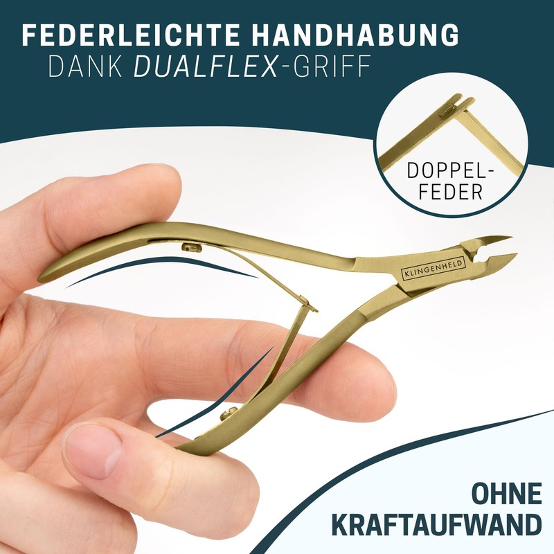 KLINGENHELD® Precise Cuticle Nippers with 1 Cuticle Pusher - Very