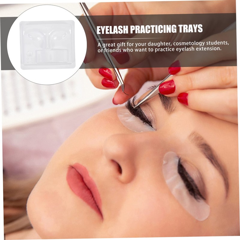Mikinona 3pcs Eyelash Practice Tray Lash Extension Kit Face Models