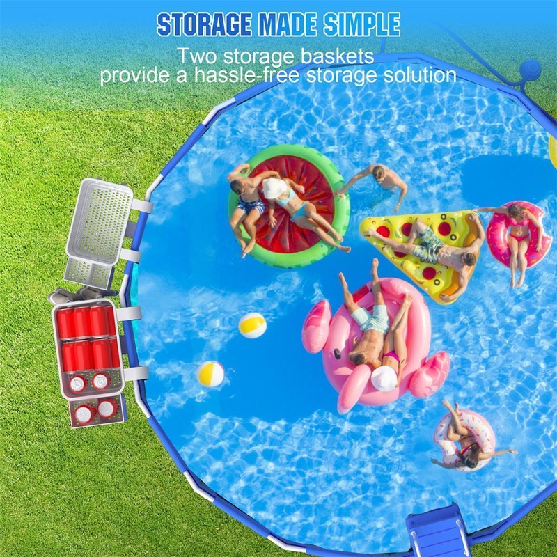 PFCTART Hanging Cup Holder Organizer Swimming Poolside Storage Basket 2