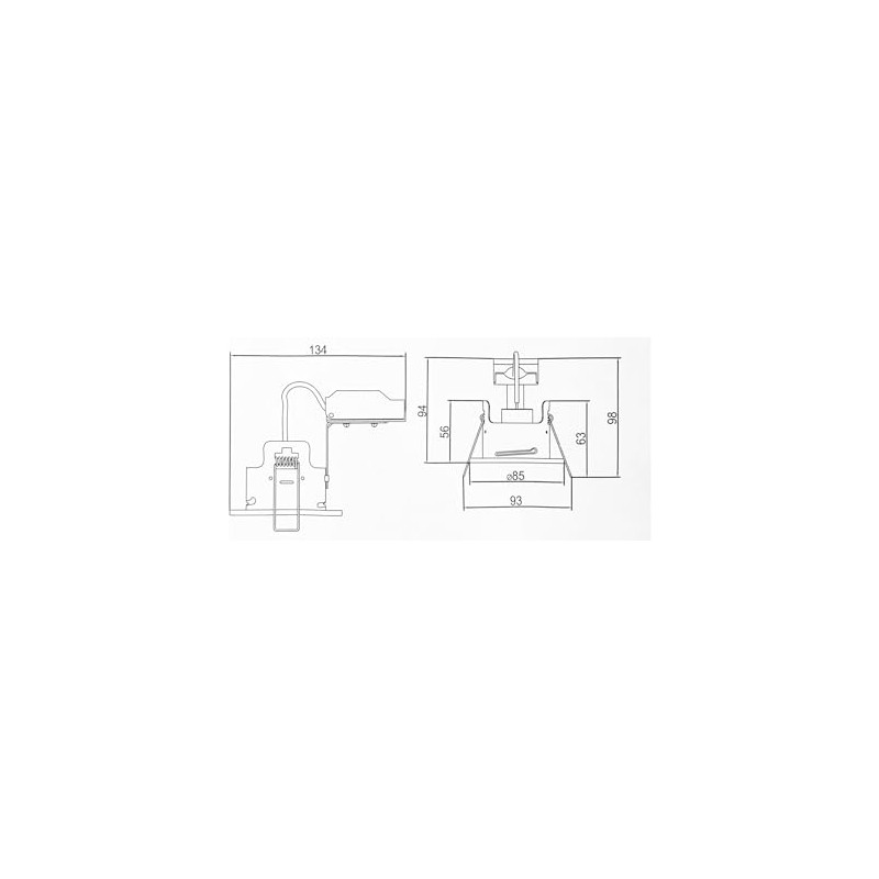 Leyton Lighting FN-F-WH GU10 Fixed Downlight, IP20, 85mm, White, Loop