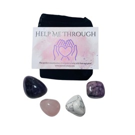Help Me Through Crystal Pouch | Crystals Hand Selected to Ease The Feelings of Loss and Grief | Thoughtful Gift for Loved Ones Going Through Hard Times