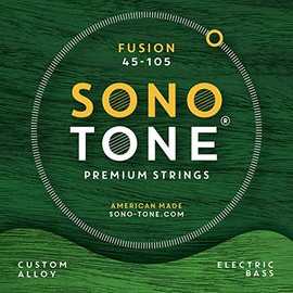 SonoTone Fusion Bass Strings, 45-105, Bass Guitar Strings, Custom Alloy Blend, Hand-Wound, Hex Core, Comfortable, Strong, Long Lasting, Tarnish Resistant, Flexible, Articulate, American Made