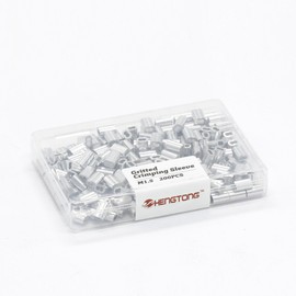 HENGTONG 1/16" Aluminum Crimping Loop Sleeve 200PCS, M1.5 Wire Rope Sleeve Cable Crimp Ferrules for Wire Rope and Cable
