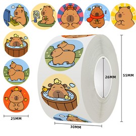 Lumbor37 Pegatinas De Animales, 500 Calcomanías de capibara, Pegatinas Impermeables，DIY, Scrapbooking, Blocs de notas, Envoltura de regalos, Artes y Manualidades