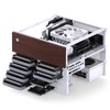 JONSBO N4 White NAS Pc Case, Walnut Wood, 8-Drive Bay/6