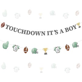 kreat4joy Football Baby Shower Decoration Boy, Touchdown Its a Boy Decoration Banner Football Theme Garland Pre-Strung for Sport Baby Shower Gender Reveal Supplies