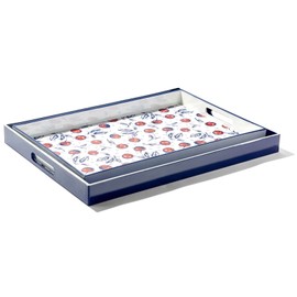 American Atelier Set of 2 Bing Cherries Rectangular Serving Tray with Handles- Indoor & Outdoor Platter for Home Entertaining, Cocktail Hour, Snacks, Barware, Perfume (Large 19x14, Small 18x12)