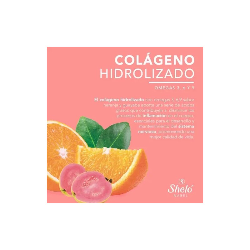 Colágeno Omegas 3-6-9 Naranja Guayaba Sheló Nabel