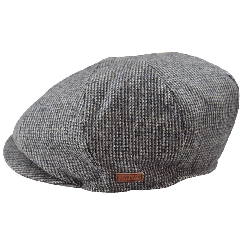 TruClothing.com Men's 8 Panel Razor Baker Boy Hat Wool Tweed